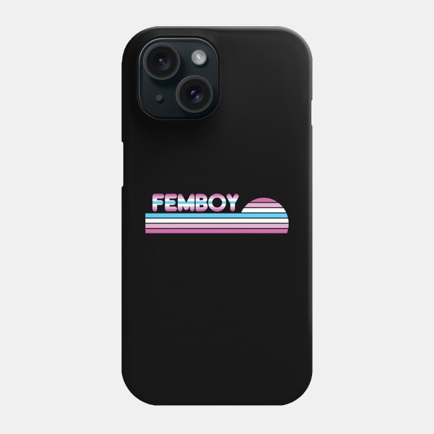 Retro Femboy Striped Sunset Flag Phone Case by TenchiMasaki