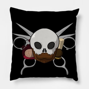 Barbers crew Jolly Roger pirate flag (no caption) Pillow