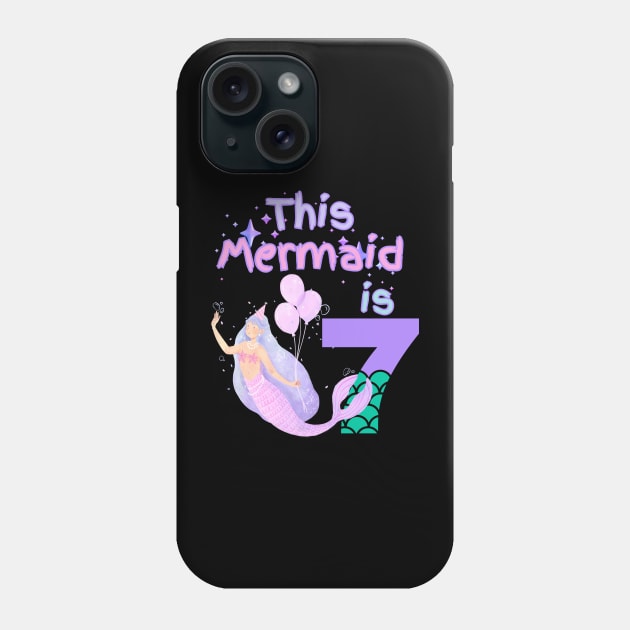 This Mermaid is 7 years old  Happy 7th birthday to the little Mermaid Phone Case by Peter smith