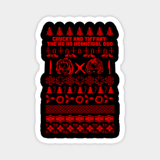 Chucky and Tiffany Ho Ho Holiday Sweater Magnet