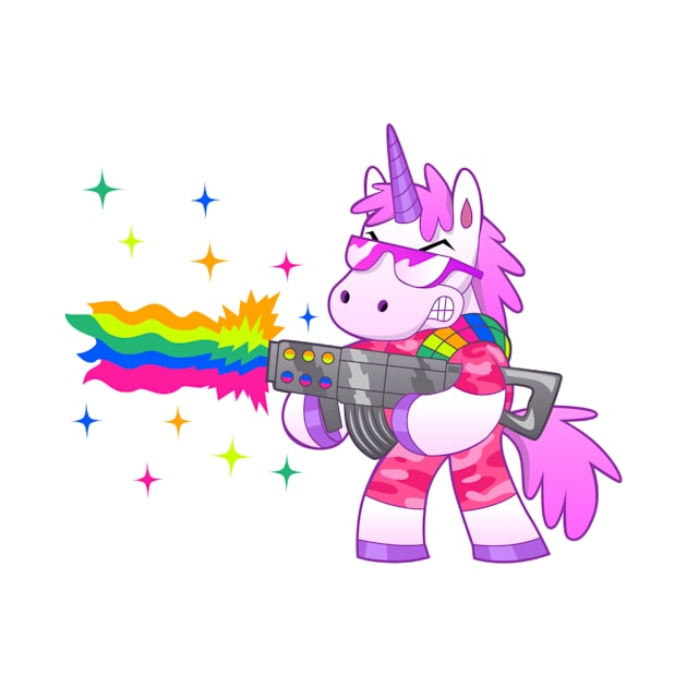 Unicorn Shooting With A Rainbow Gun by saigon199x