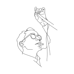 Jean-Luc Godard minimal line drawing T-Shirt