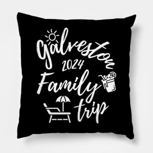 Galveston Family Trip 2024 Texas Vacation Fun Matching Group Design Pillow