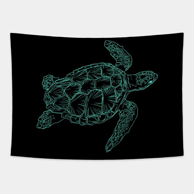 Disover Aquamarine Turtle Sea Beach Summer Animals Love Cute Funny Gift Sarcastic Happy Fun Witty - Sea - Tapestry