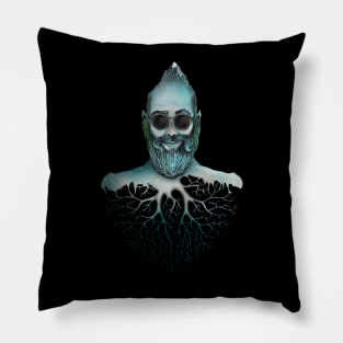 Man with beard head mountain Pillow