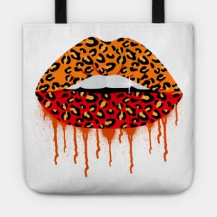 Dripping Lips | Sassy Leopard Lips Tote