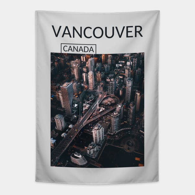 Vancouver British Columbia Canada Cityscape Gift for Canadian Canada Day Present Souvenir T-shirt Hoodie Apparel Mug Notebook Tote Pillow Sticker Magnet Tapestry by Mr. Travel Joy