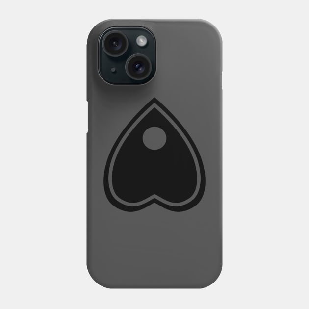 Allover Planchette Pattern - Black on Gray Phone Case by AliceQuinn