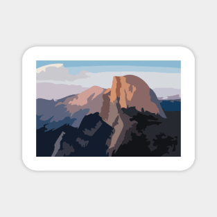 Half Dome in Yosemite National Park Digital Painting Magnet