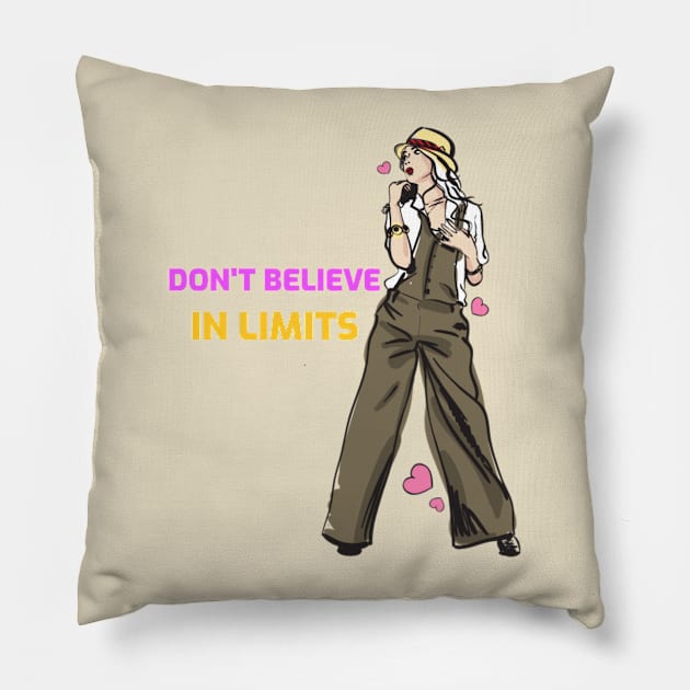 don't believe in limits Pillow by Transcendexpectation