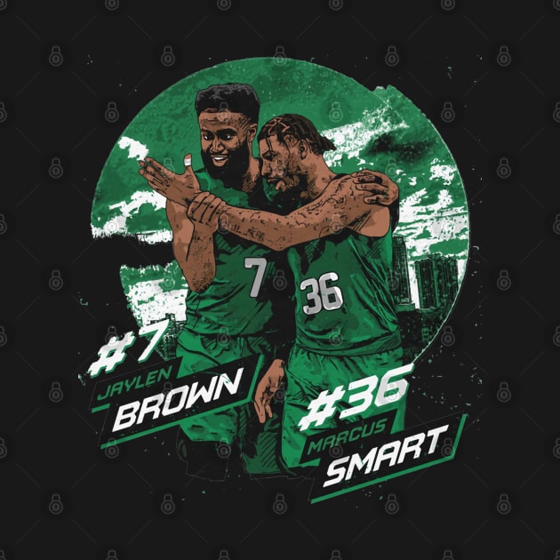 Jaylen Brown & Marcus Smart Boston City Emblem by danlintonpro