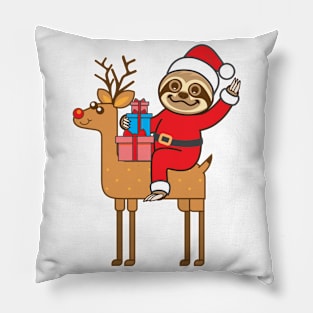 Sloth Santa Pillow