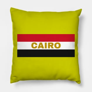 Cairo City in Egyptian Flag Colors Pillow