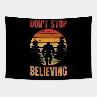 Funny Retro Bigfoot Don't Stop Believing Vintage Tapestry
