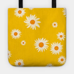 Camomile yellow pattern for good mood Tote