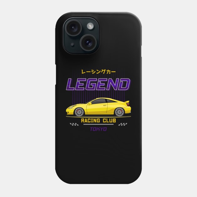 Tuner Yellow Celica MK7 JDM Phone Case by GoldenTuners