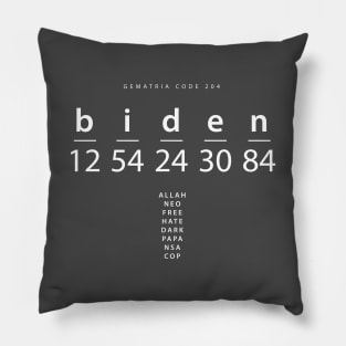 Biden word code in the English Gematria Pillow