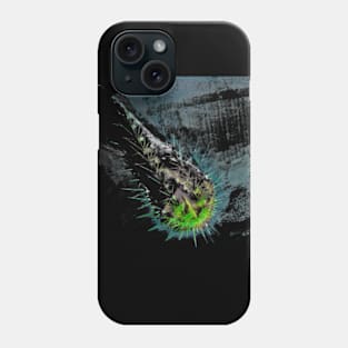 Digital collage and special processing. Fist full of spikes. Horror, bizarre. Grayscale, aquamarine and green. Phone Case