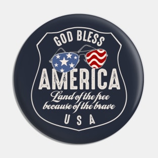 God Bless America Flag Glasses Pin