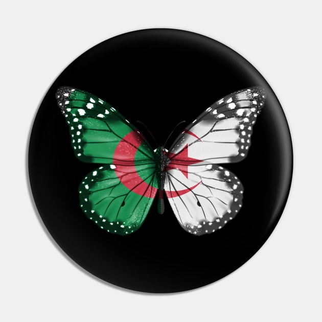 Algerian Flag  Butterfly - Gift for Algerian From Algeria Pin by Country Flags