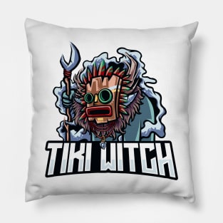 Tiki Witch Mask Mascot Fantasy Artsy Style Pillow