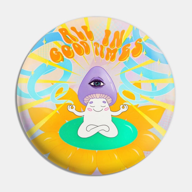 Shroom meditating Pin by munchi