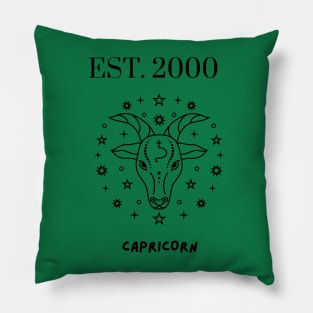Est. 2000 Capricorn Zodiac Pillow