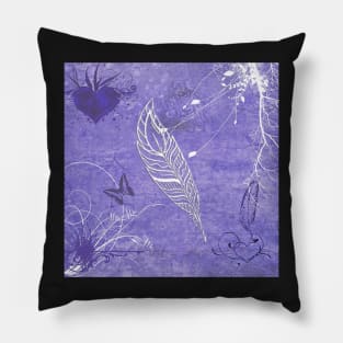 Feather Purple Butterflies Graphic Desired, Beautiful Inspired Spiritual Design, face masks, Phone Cases, Apparel & Gifts Pillow