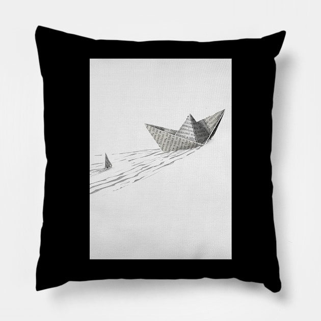 paper boat Pillow by DeadHand