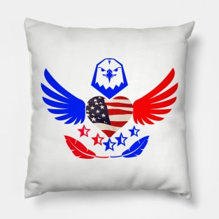 Freedom Hawk Heart Pillow