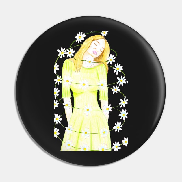 Dancing with the Daisies- Light Purple Pin by EarthSoul