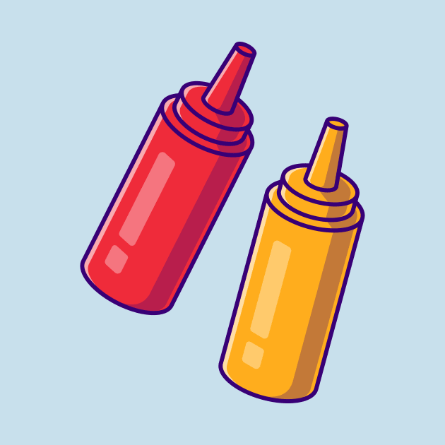 Mustard And Sauce Bottle Cartoon by Catalyst Labs