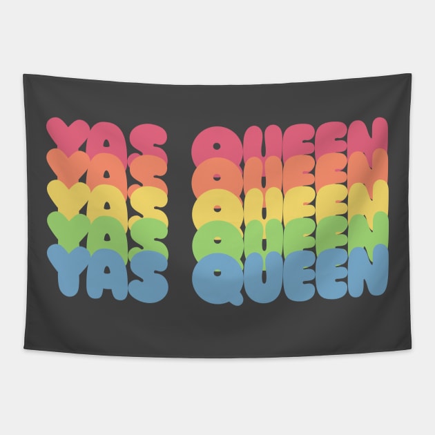 YAS QUEEN Slogan Tee / Typographic Design Tapestry by DankFutura