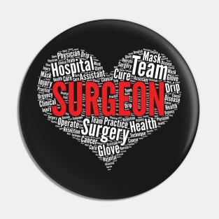 Surgeon Heart Shape Word Cloud Design product Pin