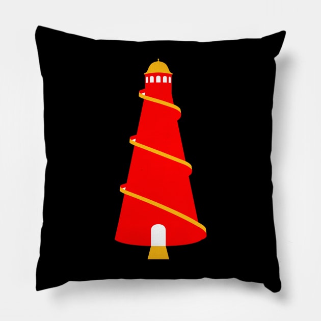 Hester Skelter in red, white and yellow Pillow by sleepingdogprod