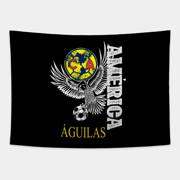 Aguilas del america escudo logo diseño estilo desgastado Tapestry by soccer t-shirts