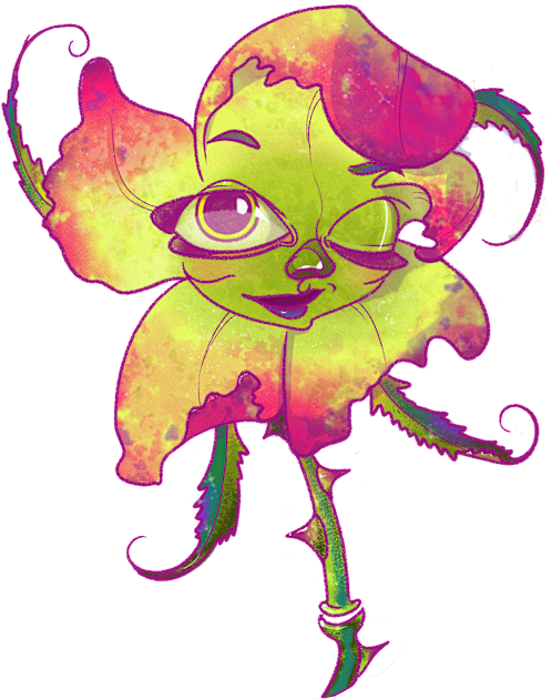 winking neon flower Kids T-Shirt by kiiiiiiiiiij_a