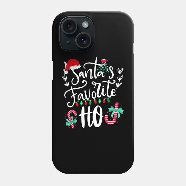 Santas Favorite Ho Funny Christmas Santa Hat Xmas Pajamas Phone Case by nadenescarpellos