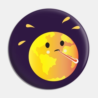 Hot Earth Climate Change Pin