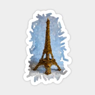 Minimal Eiffel tower oil painting Magnet