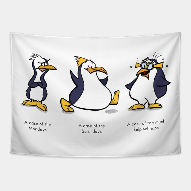 Funny Penguin Shirt Tapestry by Hallo Molly