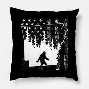 Arkansas Bigfoot American Flag Pillow