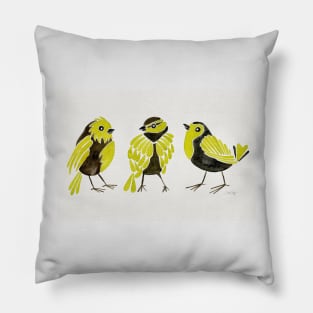 finches yellow Pillow