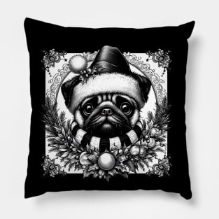 Cute pug Illustration Pillow