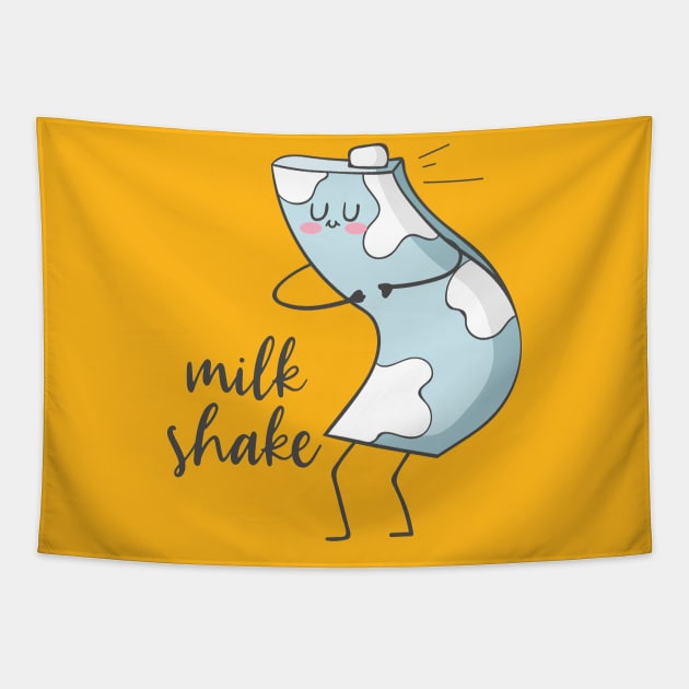 Milk Shake- Funny Dancing Milkshake Tapestry by Dreamy Panda Designs