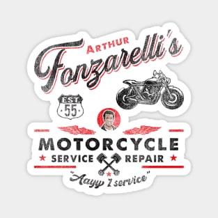 Fonzy Motorcycle Repair & Service Worn Lts Magnet