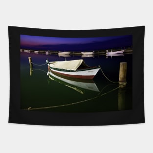 Fishing boat at Lefkada island Tapestry