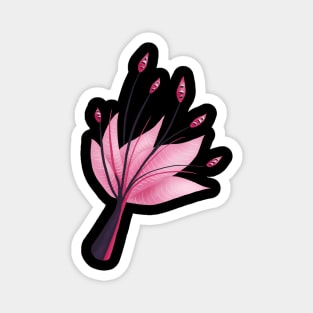 Pink Abstract Water Lily Flower Magnet