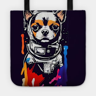 Astronaut chihuahua profile Tote