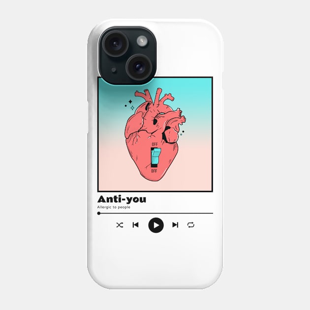 antisocial Phone Case by Tip Top Tee's